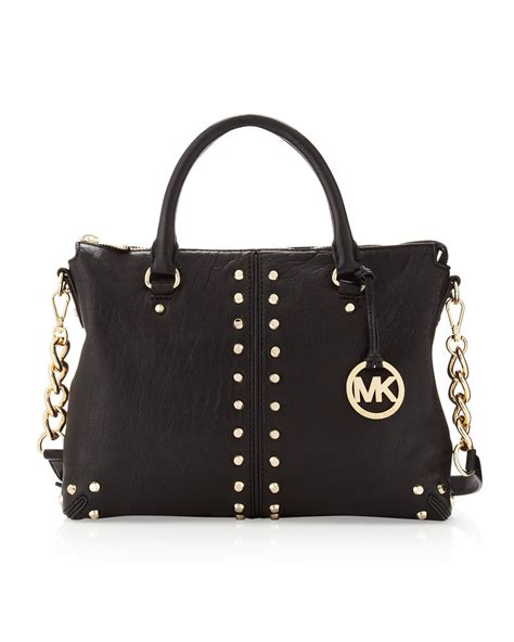 black michael kors hanbag|michael kors black studded bag.